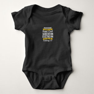 Super Coole Substation Electrical Funny Gift Baby Strampler