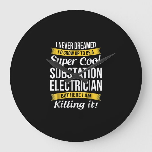 Super Coole Substation Electrical Funny Gift Große Wanduhr (Vorderseite)