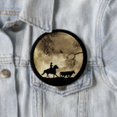 Super cooler Cowboy und Pferd in Vollmond Button (Beispiel)