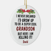 Super Cooler Grandson Killing It & Custom Foto Keramik Ornament (Rechts)