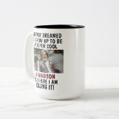 Super Cooler Grandson tötet es mit Custom 2 Foto Zweifarbige Tasse (Vorderseite Links)