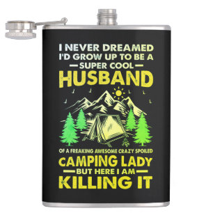 Super Cooler Mann aus Camping Lady Funny Camper Flachmann