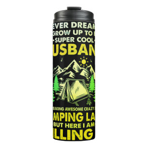 Super Cooler Mann aus Camping Lady Funny Camper Thermosbecher