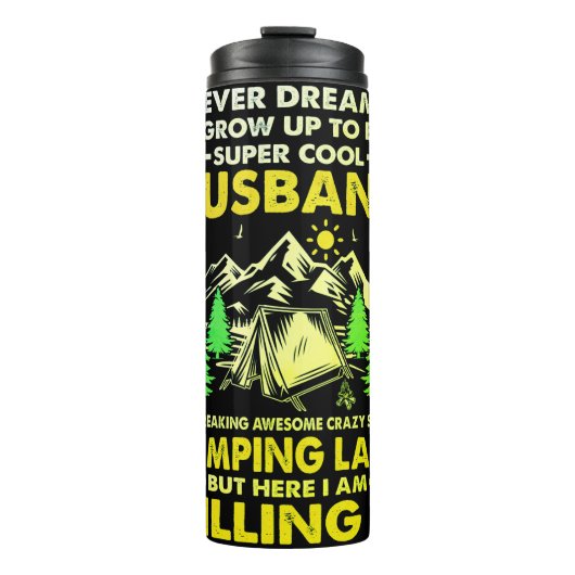 Super Cooler Mann aus Camping Lady Funny Camper Thermosbecher (Vorderseite)