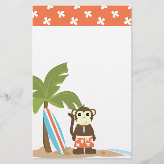 Super Cooler Surf-Affe Briefpapier (Vorderseite)