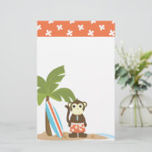 Super Cooler Surf-Affe Briefpapier (Stehend Vorderseite)