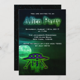 Super cooles alien-Party laden ein Einladung