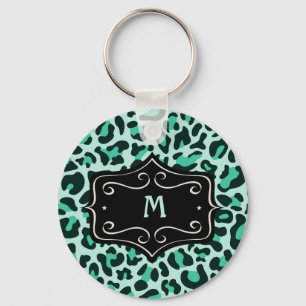 Super Cooles Aquamarines Aqua Blue Leopard Print M Schlüsselanhänger