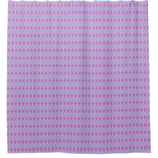 SUPER COOLES rosa und blaues Muster Duschvorhang (Vorderseite)