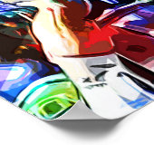 Super Crayon Colored Bicycle Race Poster (Ecke)