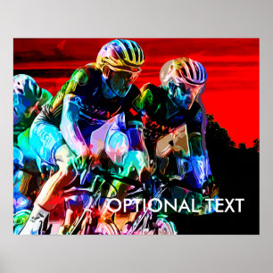 Super Crayon Colored Bicycle Race Poster