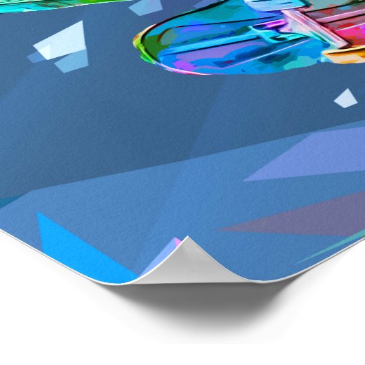 Super Crayon Colored Silhouette Skateboarder Poster (Ecke)