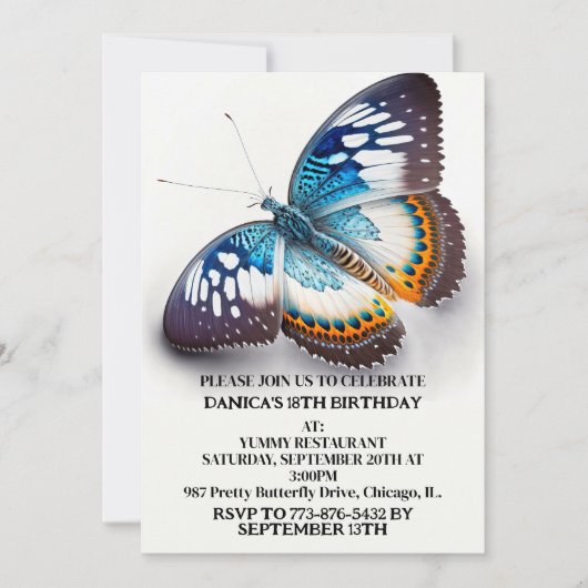Super Creative Butterfly Art Geburtstagsparty Einladung (Vorderseite)