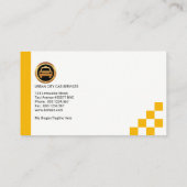 Super Creative Yellow Car Side View Display Taxi Visitenkarte (Rückseite)