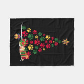 Super Cute Dog Paws Print Christmas Tree  Fleecedecke (Vorderseite (Horizontal))