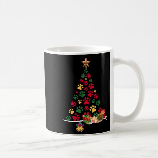 Super Cute Dog Paws Print Christmas Tree Kaffeetasse (Rechts)