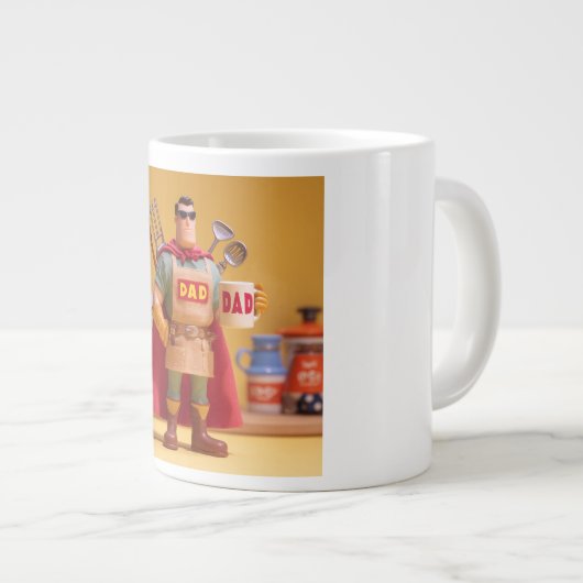 Super Dad: 3D Character Illustration of a BBQ-Lovi Jumbo-Tasse (Vorderseite Rechts)