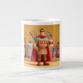 Super Dad: 3D Character Illustration of a BBQ-Lovi Jumbo-Tasse (Vorderseite)