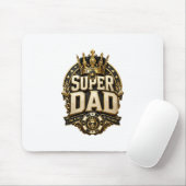 Super Dad Crown Crest Mousepad (Mit Mouse)