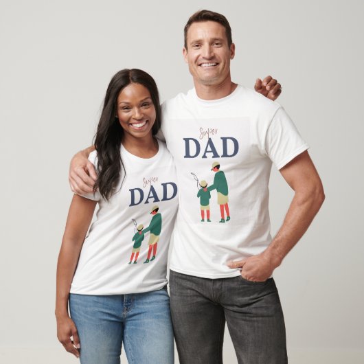 Super Dad - Father and Son Bonding Minimal Art Pri T-Shirt (Unisex)