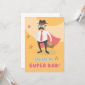 Super Dad Flat Greeting Card Karte (Vorderseite/Rückseite Beispiel)