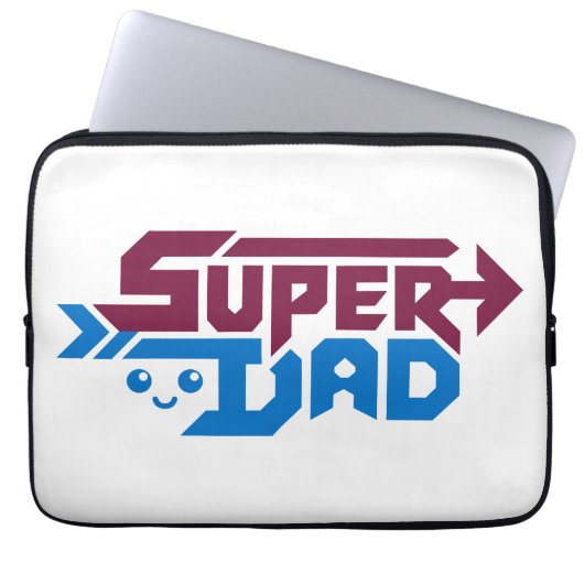 Super Dad Gamer Gift – Cute Retro Laptopschutzhülle (Vorderseite)
