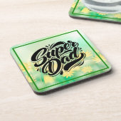 Super Dad Hero Typography Design-67888 Getränkeuntersetzer (Linke Seite)
