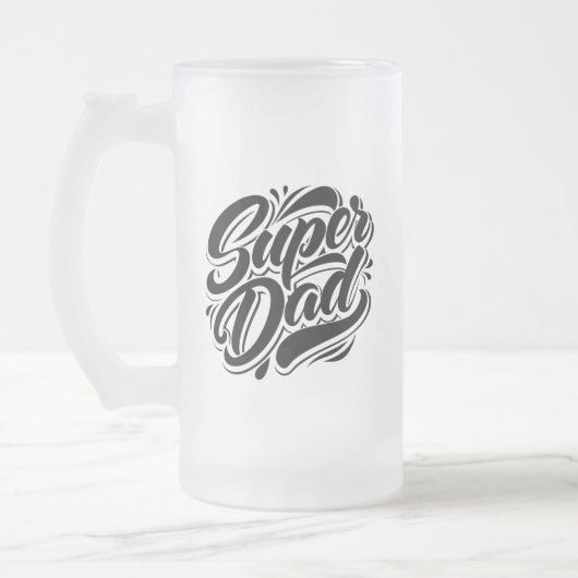 Super Dad Hero Typography Design-67888 Mattglas Bierglas (Links)