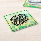 Super Dad Hero Typography Design-67888 Rechteckiger Pappuntersetzer (angewinkelt)