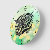 Super Dad Hero Typography Design-67888 Runde Wanduhr (Winkel)