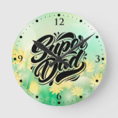 Super Dad Hero Typography Design-67888 Runde Wanduhr (Vorderseite)