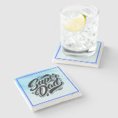 Super Dad Hero Typography Design-67888 Steinuntersetzer (Seitenansicht)