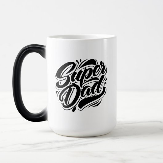 Super Dad Hero Typography Design-67888 Verwandlungstasse (Links)