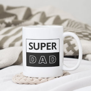Super Dad   Schwarz-weißer Dad Kaffeetasse