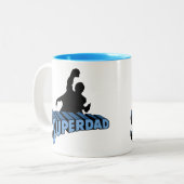 Super Dad. Super Papa. Súper Papá Zweifarbige Tasse (Vorderseite Links)