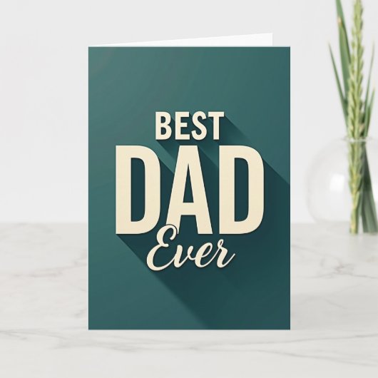 Super Dad Teal Schattenkarte Karte (Vorderseite)