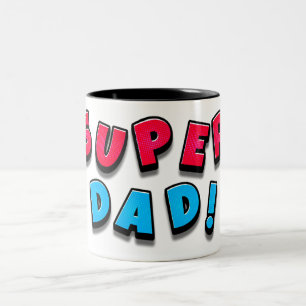 Super-Daddy-Botschaft voller Liebe Zweifarbige Tasse