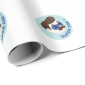 Super-Daddy-Cartoon-Abzeichen Geschenkpapier (Rolleneckpunkt)
