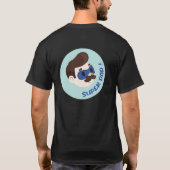 Super-Daddy-Cartoon-Abzeichen T-Shirt (Rückseite)