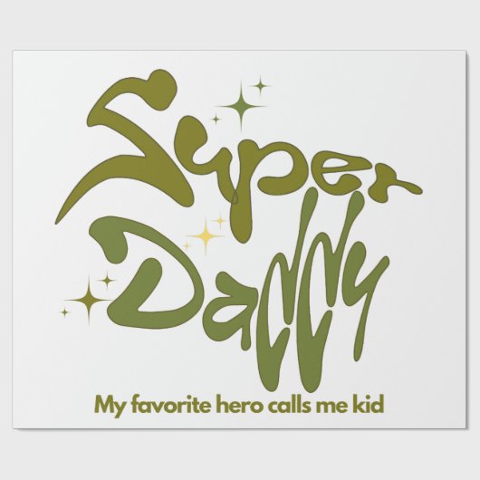 Super-Daddy-Held für Kinder Geschenkpapier (Flach)