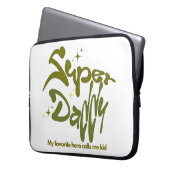 Super-Daddy-Held für Kinder Laptopschutzhülle (Vorderseite Links)