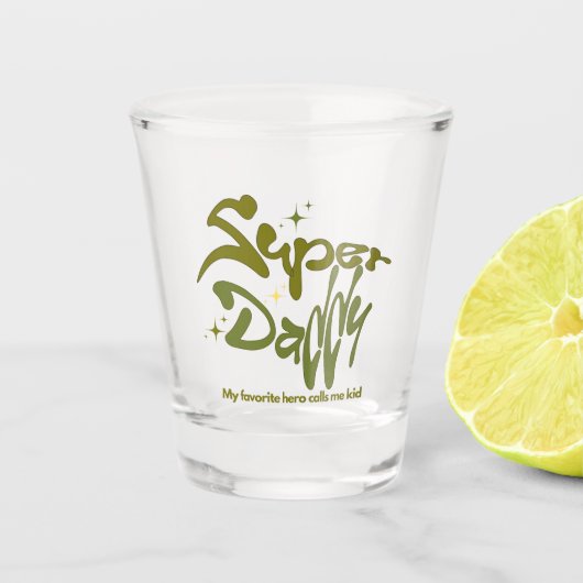 Super-Daddy-Held für Kinder Schnapsglas (Vorderseite)
