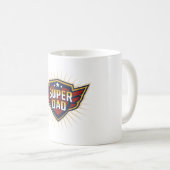 Super-Daddy-Held-Schild-Flügel Beste Vater Vaterta Kaffeetasse (VorderseiteRechts)
