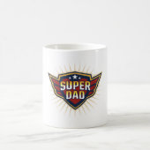 Super-Daddy-Held-Schild-Flügel Beste Vater Vaterta Kaffeetasse (Mittel)