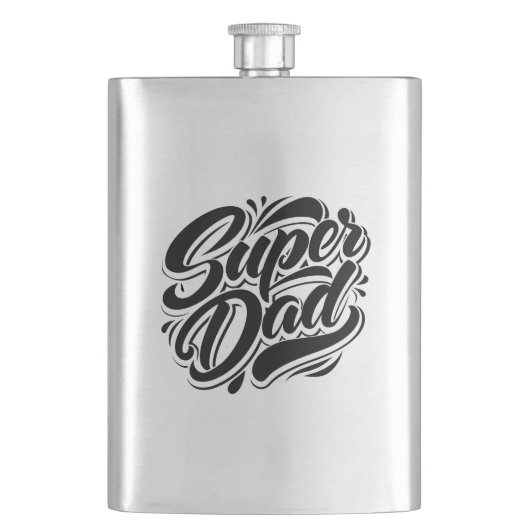 Super-Daddy-Held-Typografie-Design-67888 Flachmann (Vorderseite)