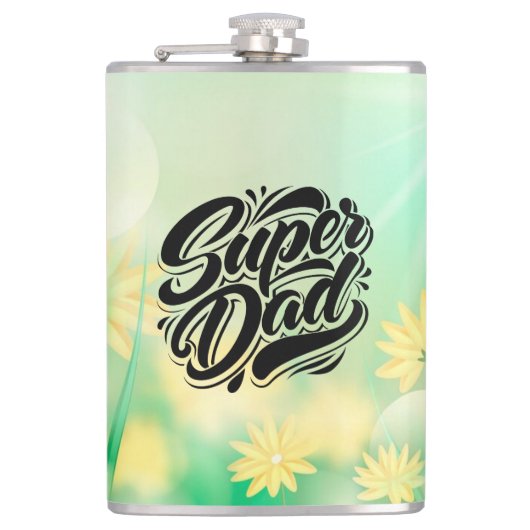 Super-Daddy-Held-Typografie-Design-67888 Flachmann (Vorderseite)