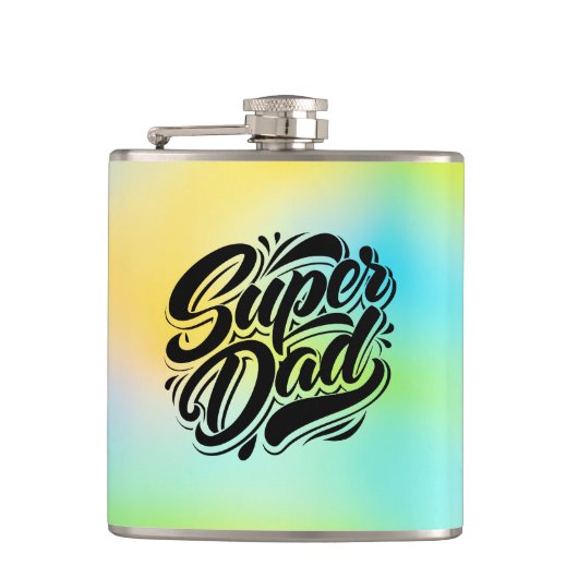 Super-Daddy-Held-Typografie-Design-67888 Flachmann (Vorderseite)