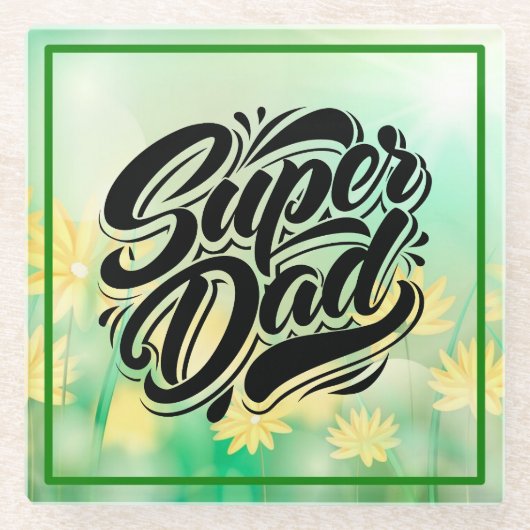 Super-Daddy-Held-Typografie-Design-67888 Glasuntersetzer (Vorderseite)