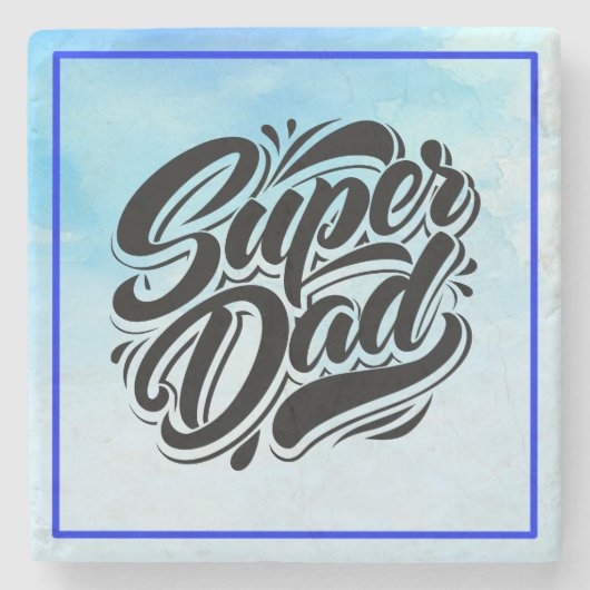 Super-Daddy-Held-Typografie-Design-67888 Steinuntersetzer (Vorderseite)
