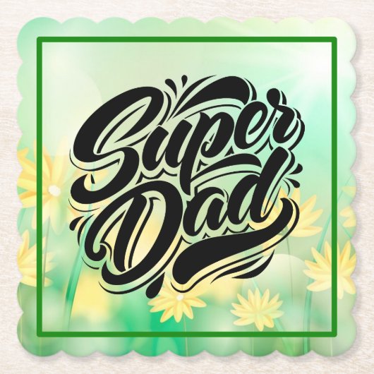 Super-Daddy-Held-Typografie-Design-67888 Untersetzer (Vorderseite)